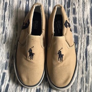 POLO by Ralph Lauren boys size 1 canvas slip on shoes